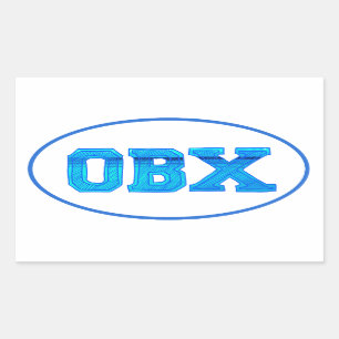OBXの外銀行 長方形シール