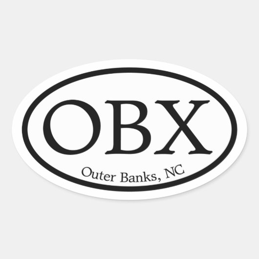OBXアウターバンク楕円 楕円形シール (正面)