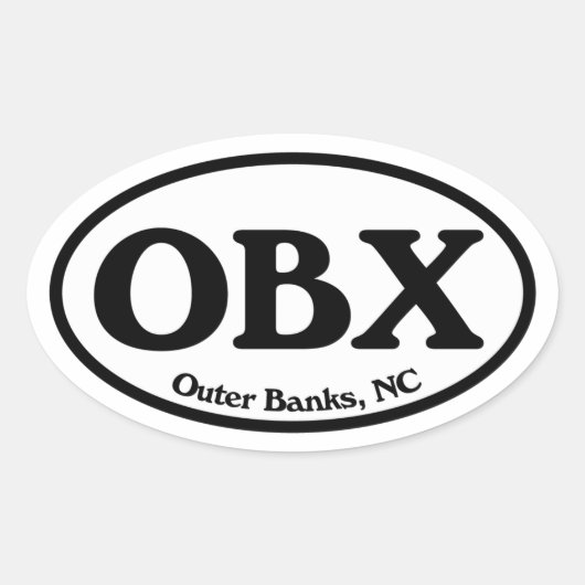 OBXアウターバンク楕円 楕円形シール (正面)