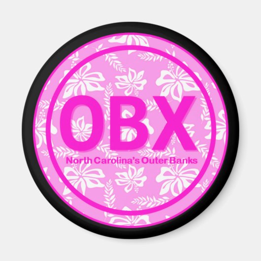 OBXアウターバンクNCピンクフラワーマグネット マグネット (正面)