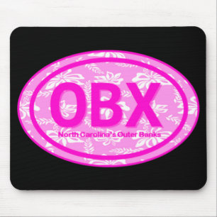 OBXアウターバンクNC PInkフローラビーチラベルマウスパッド マウスパッド