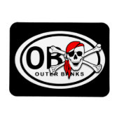 OBXスカル及びクロスボーンズ海賊磁石 マグネット (横)