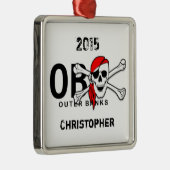 OBXパーソナライズされたスカルクロスボーンズパイレーツオーナメント メタルオーナメント (右)