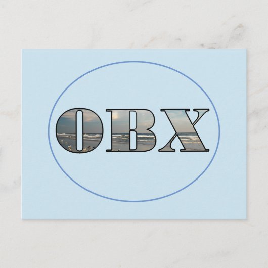OBXビーチ文字 ポストカード (正面)