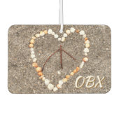 OBXビーチNCシーセルハート平和サインお土産 カーエアーフレッシュナー (正面)