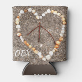 OBXビーチNCシーセルハート平和サイン 缶クーラー (正面)