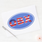 OBXフラグ文字 楕円形シール (封筒)