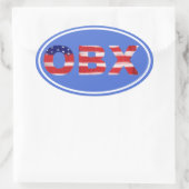 OBXフラグ文字 楕円形シール (バッグ)