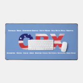 OBX国旗の文字と町 デスクマット (キーボード&マウス)