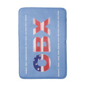 OBX国旗の文字と町 バスマット (正面縦)