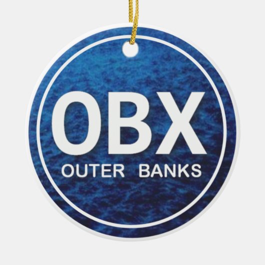 OBX外パーソナライズされた部銀行ノースカロライナビーチ セラミックオーナメント (正面)
