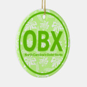 OBX外パーソナライズされた部銀行ノースカロライナ緑 セラミックオーナメント (右)