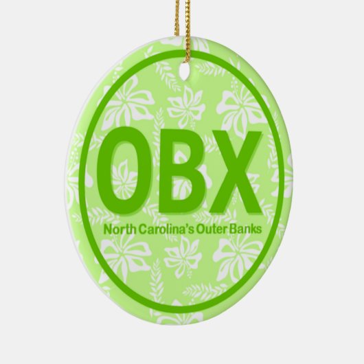 OBX外パーソナライズされた部銀行ノースカロライナ緑 セラミックオーナメント (右)