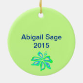 OBX外パーソナライズされた部銀行ノースカロライナ緑 セラミックオーナメント (裏面)