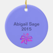OBX外パーソナライズされた銀行パープルクリスマス セラミックオーナメント (裏面)