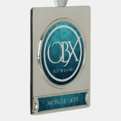 OBX外パーソナライズされた銀行NCビーチクリスマス シルバープレートバナーオーナメント (右)