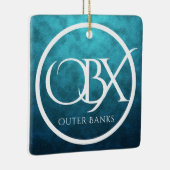 OBX外パーソナライズされた銀行NCビーチクリスマス セラミックオーナメント (右)