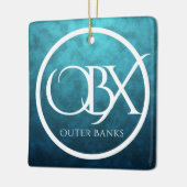 OBX外パーソナライズされた銀行NCビーチクリスマス セラミックオーナメント (左)