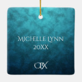 OBX外パーソナライズされた銀行NCビーチクリスマス セラミックオーナメント (裏面)