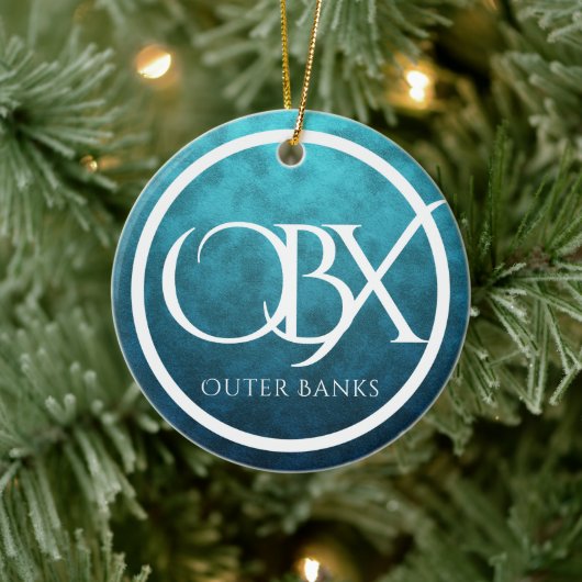 OBX外パーソナライズされた銀行NCビーチクリスマス セラミックオーナメント (ツリー)
