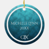 OBX外パーソナライズされた銀行NCビーチクリスマス セラミックオーナメント (裏面)