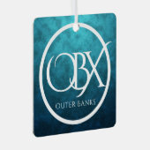 OBX外パーソナライズされた銀行NCビーチクリスマス メタルオーナメント (正面右)