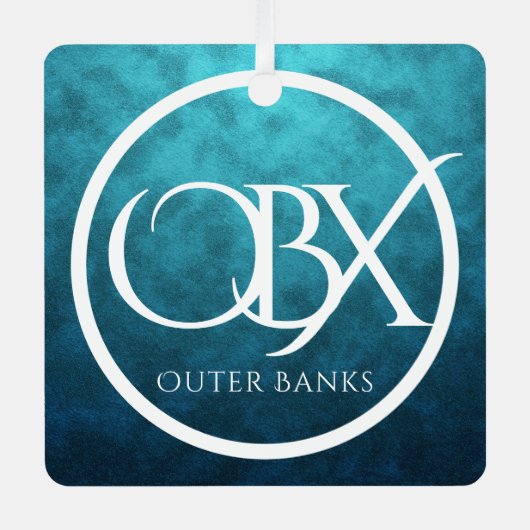 OBX外パーソナライズされた銀行NCビーチクリスマス メタルオーナメント (正面)