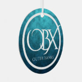 OBX外パーソナライズされた銀行NCビーチクリスマス メタルオーナメント (正面右)