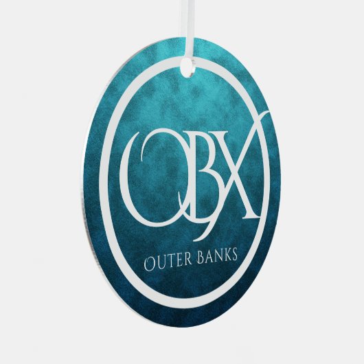 OBX外パーソナライズされた銀行NCビーチクリスマス メタルオーナメント (正面右)