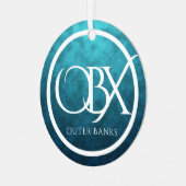 OBX外パーソナライズされた銀行NCビーチクリスマス メタルオーナメント (正面左)