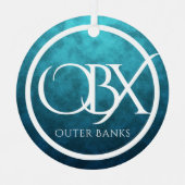 OBX外パーソナライズされた銀行NCビーチクリスマス メタルオーナメント (正面)