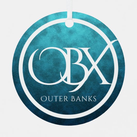 OBX外パーソナライズされた銀行NCビーチクリスマス メタルオーナメント (正面)