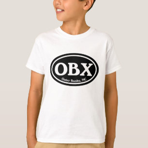 OBX外銀行黒の楕円形 Tシャツ