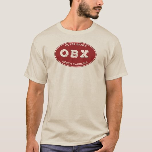 OBX 無地の楕円（赤） Tシャツ (正面)