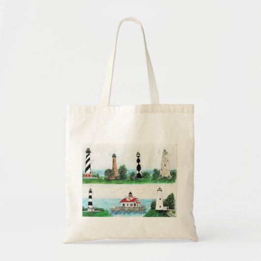 OBX 7 LIGHTHOUSES TOTE BAG トートバッグ (正面)