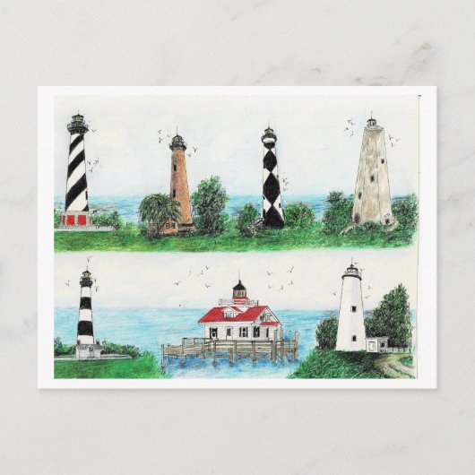 OBX LIGHTHOUSES MAGNET シーズンポストカード (正面)