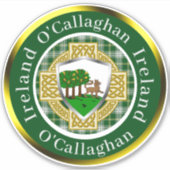 O'Callaghan Irish Shield/Celtic Cross Personalized シール (正面)