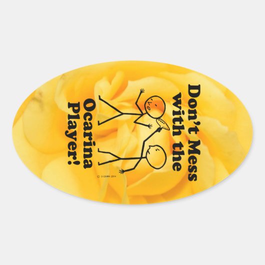 Ocarinaプレーヤーのオーバルステッカーを台無しにしない 楕円形シール (正面)