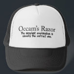 Occamのカミソリ科学的問題解決 キャップ<br><div class="desc">OccamのRazorは、単に説明が通常は正しいものであることを意味すシンプルる科学的な問題解決原理である。競合する仮説の中で、最も仮定の少ない仮説が厳選されたある。科学の法則や規則が好きな人にとって、これは素晴らしい科学者の贈り物になるだろう。</div>