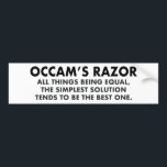 Occam's Razor Definition Scienceギーク バンパーステッカー<br><div class="desc">OccamのRazorは、他の全ての事が同じであり、解決策が一つであシンプルる傾向があることを示す科学の原最高の理である。科学素晴らしギークの贈り物。前提が多ければ多いほど、説明の可能性は低くなる。</div>