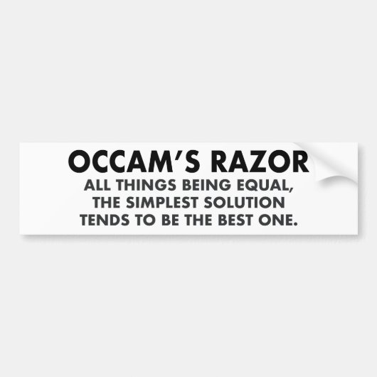 Occam's Razor Definition Scienceギーク バンパーステッカー (正面)