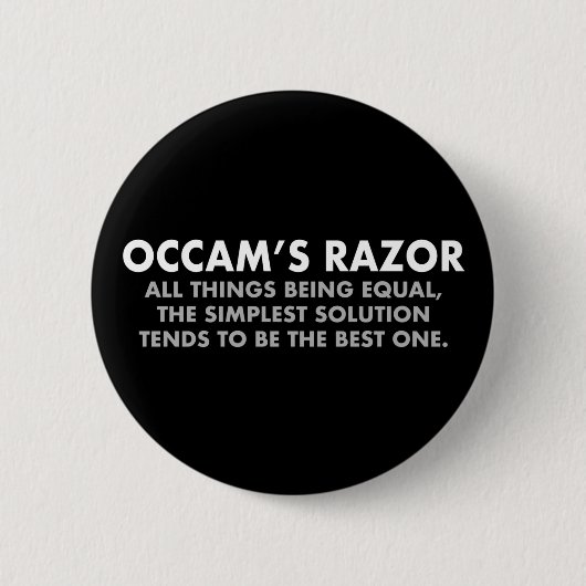 Occam's Razor Definition Scienceギーク 缶バッジ (正面)