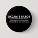 Occam's Razor Definition Scienceギーク 缶バッジ<br><div class="desc">OccamのRazorは、他の全ての事が同じであり、解決策が一つであシンプルる傾向があることを示す科学の原最高の理である。科学素晴らしギークボタン。前提が多ければ多いほど、説明の可能性は低くなる。</div>