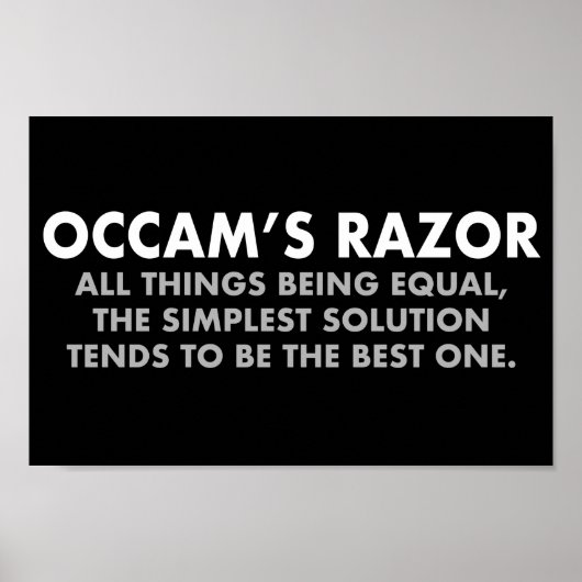 Occam's Razor Definition Science Classroom ポスター (正面)