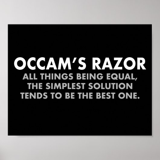Occam's Razor Definition Science Classroom ポスター (正面)