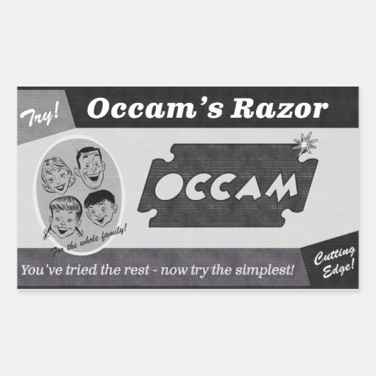 Occam's Razor Vintage Ad 長方形シール (正面)