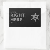 「OCCIFER RIGHT HERE」警察バおもしろいッジ 長方形シール (バッグ)