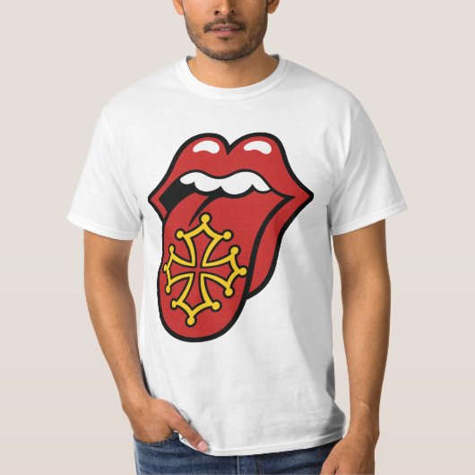 Occitanie Rock Tongue - Croix Occitane  Tシャツ (正面)