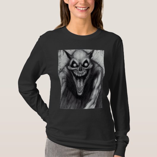 Occult Dark Horror Satanic Cat Demon Unholy Grunge Tシャツ (正面)