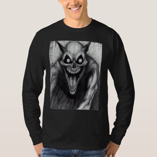 Occult Dark Horror Satanic Cat Demon Unholy Grunge Tシャツ (正面)